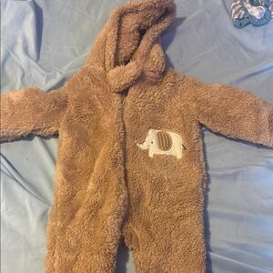 Cozy Brown Elephant Kids One Piece